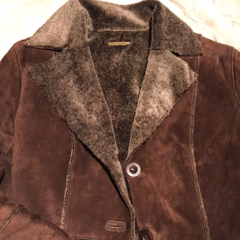 Guess Small suede jacket with fleece lining